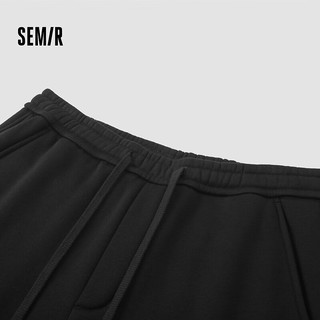 森马（Semir）休闲裤男发热抑菌2024冬加绒裤子宽松直筒工装裤时尚百搭 黑色90001 175/80A/L