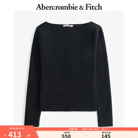 ABERCROMBIE & FITCH女装 24秋季新款辣妹时尚百搭简约船领针织长袖KI150-4258