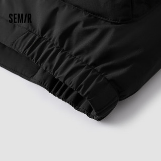 森马（Semir）羽绒服男2024冬季大口袋工装外套宽松连帽上衣时尚插肩袖 黑色（灰鸭绒）90001 175/92A/L