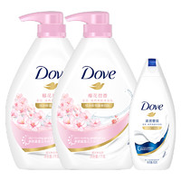 88VIP：Dove 多芬 樱花甜香滋养美肤沐浴乳沐浴露1KGx2+190ml家庭装