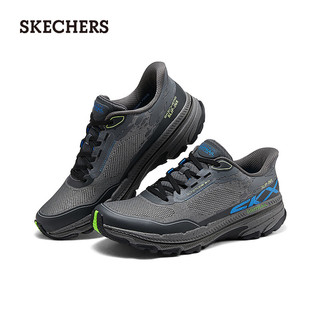 斯凯奇（Skechers）闪穿鞋2024男子休闲运动鞋轻质220761 灰色/GRY 43.5