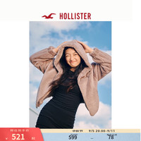 HOLLISTER24秋冬舒适人造毛皮保暖拉链帽衫外套女 KI344-4052 浅棕色 M (165/92A)