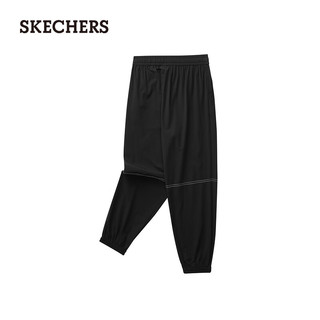 斯凯奇（Skechers）2024男童凉感吸湿速干梭织长裤L224B018 碳黑/0018 4XL