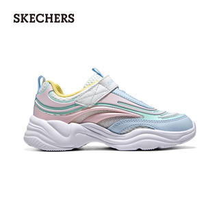 斯凯奇（Skechers）厚底耐磨舒适休闲跑步鞋透气319010L 白色/多彩色/WMLT 33码