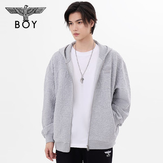 BOY LONDON24款外套字母提花宽松休闲连帽开衫卫衣N06016 米白色 M