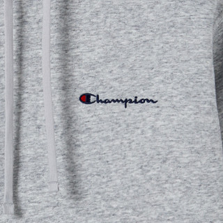 Champion草写logo刺绣连帽卫衣 浅灰色 2XL