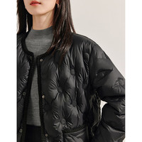 茵曼（INMAN）快热纱科技无胆黑金羽绒服2024冬女装新款空气感0压保暖外套