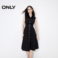 ONLY2024秋季时尚通勤修身撞色翻领牛仔连衣裙女|124342015 J19 黑牛仔 170/88A/L