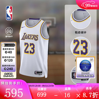 NIKE 耐克 NBA-湖人詹姆斯男球衣篮球服速干运动背心夏季DO9530-508 湖人-詹姆斯速干球衣（白色） S