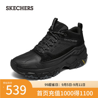 斯凯奇（Skechers）2024男子增高厚底高帮运动鞋237461C 全黑色/BBK 42.5