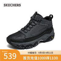 斯凯奇（Skechers）2024男子增高厚底高帮运动鞋237461C 木炭色/黑色/CCBK 46