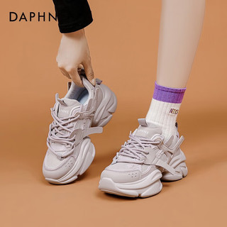 达芙妮（DAPHNE） 老爹鞋女秋季网面厚底鞋子百搭ZJ 紫色 39