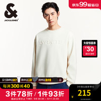 杰克·琼斯（JACK&JONES）男装衣服秋冬基础百搭圆领宽松多色加绒卫衣男款保暖套头衫 云米色A08 常规 云米色A08 195/112A/XXXL