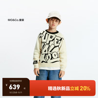 little MO&Co.含美丽诺羊毛 little moco童装24男女童圆领套头长袖针织毛衣 米白色  140/68