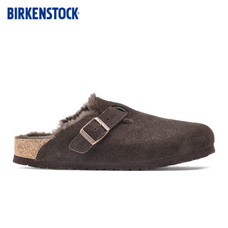 BIRKENSTOCK勃肯毛毛鞋外穿男女同款软木拖鞋Boston shearling系列 棕色男款1020567 39