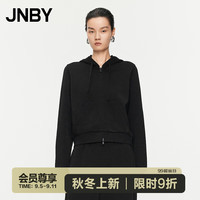 江南布衣 JNBY24秋卫衣开襟连帽长袖5O9414570 001/本黑 XS