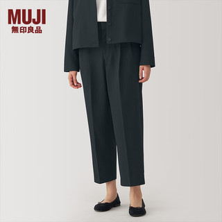 无印良品（MUJI）女式 不易沾水锥形裤裤子女款秋季款休闲裤长裤女裤BE1SRC4A 黑色 XL 165/74A