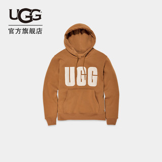 UGG秋季女士舒适上衣套头字母logo卫衣连帽衫休闲运动衫 1144506 CPLS  栗色/泥灰色 S CPLS | 栗色/泥灰色