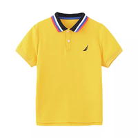 诺帝卡 NAUTICA童装 男童POLO衫夏季儿童短袖T恤撞色翻领抑菌透气 浅黄色 120cm