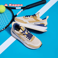KAPPA卡帕男鞋软底运动鞋2024秋季厚底跑步鞋休闲户外跑鞋子男 奶酪白/砂砾棕/新奇卡其 44