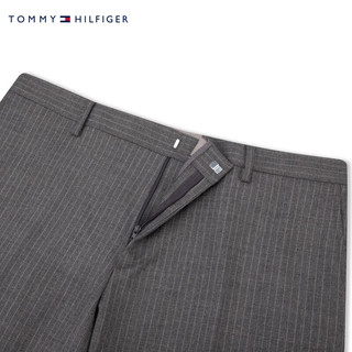 TOMMY HILFIGER LARDINI24新款秋冬男装羊毛混纺条纹手工制西裤TQ002473 深灰色020