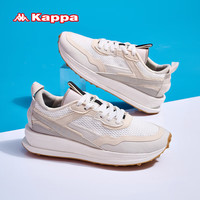 KAPPA卡帕男鞋软底运动鞋2024秋季厚底跑步鞋休闲户外跑鞋子男 经典白/新奇卡其/天鹅白 37