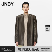 JNBY24秋皮衣女宽松长袖V领5O8A12390 316/咸菜绿 XL