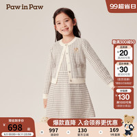 PawinPaw卡通小熊童装2024年秋冬女童小香风毛织套装裙甜美 Grey灰色/15 110cm
