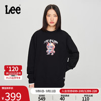 李 Lee24早秋舒适版圆领AI动物机器赛博感印花男女同款长袖卫衣 黑色-红图案 尺码偏大拍小一码 M