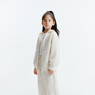 little MO&Co.REEBOK联名系列 little moco童装24秋男女童连帽卫衣外套夹克 砂白色 120/60