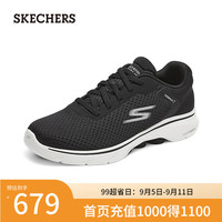 斯凯奇(Skechers)男士休闲健步鞋216636 黑色/白色/BKW 45.5