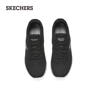 斯凯奇（Skechers）男士休闲健步鞋216636 黑色/白色/BKW 42