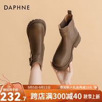 达芙妮(DAPHNE)达芙妮官方马丁靴女2023秋季新款单靴显瘦切尔西女靴复古烟筒ZJ