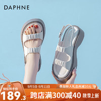 达芙妮（DAPHNE）达芙妮凉鞋女2024女鞋运动凉鞋女夏季厚底休闲时尚百搭QJ2 米白色 36