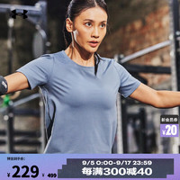 安德玛 UNDERARMOUR）秋冬Meridian女子训练运动短袖T恤1379155 灰色002 M