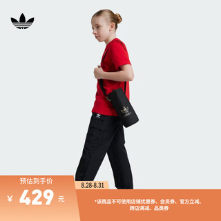 adidas工装风运动裤男大童儿童秋季阿迪达斯三叶草IW3505 黑色 128CM