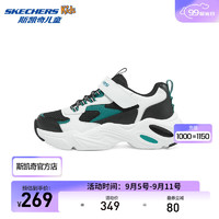 斯凯奇（Skechers）夏季儿童鞋款男童透气运动鞋舒适405204L 白色/黑色/蓝绿色/WBTQ 30码