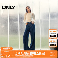 ONLY2024秋季时尚潮流高腰直筒老爹裤牛仔裤女124332044 J35 510洗水牛仔蓝 160/64A/SS
