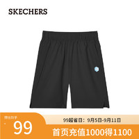 斯凯奇（Skechers）速干夏季男中大童中裤运动短裤休闲裤P222B042 碳黑/0018 XL