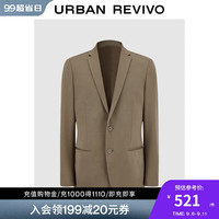 UR2024秋冬男装高智感通勤气质平驳领西装外套UMU140049 卡其绿 XL
