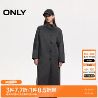 ONLYONLY2024秋季双面呢100%绵羊毛长款毛呢大衣女|12436U002 G40 深花纱灰 160/80A/S