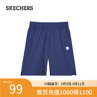 斯凯奇（Skechers）速干夏季男中大童中裤运动短裤休闲裤P222B042 中世纪蓝/007D 4XL