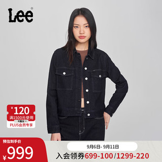 Lee24早秋舒适短身款清水洗女长袖牛仔夹克外套潮流 清水洗 L