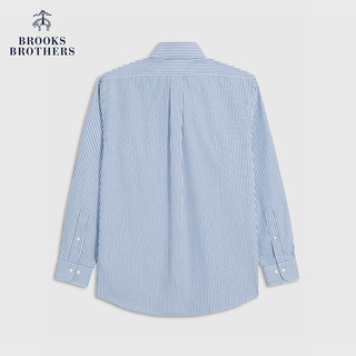 布克兄弟（BrooksBrothers）男士24早秋免烫纯棉清爽竖条纹正装长袖衬衫 4004-藏青色 17/4