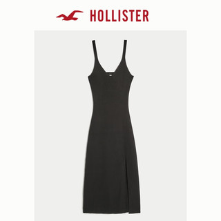 HOLLISTER24秋季辣妹修身露背吊带中长款连衣裙女 KI359-4244 黑色 M (155/92A)短版