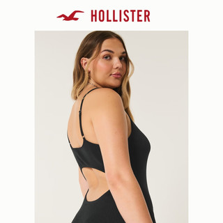 HOLLISTER24秋季辣妹修身露背吊带中长款连衣裙女 KI359-4244 黑色 S (155/88A)短版