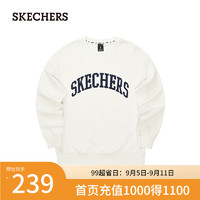 斯凯奇（Skechers）2024年秋季男女同款柔软舒适宽大L324U065 棉花糖白/0074 XL