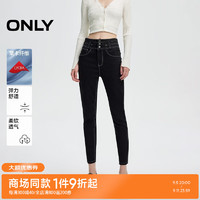 ONLY2024冬季莱卡复古高腰九分裤紧身裤牛仔裤女|124449018 J19 黑牛仔 175/76A/XL