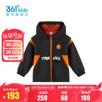 361°361度童装男童梭织薄外套2024年秋季小童外套 经典黑 130cm