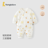                                     童泰（TONGTAI）童泰婴儿连体衣秋冬季纯棉0-6月初生宝... 黄色暖阳 59cm